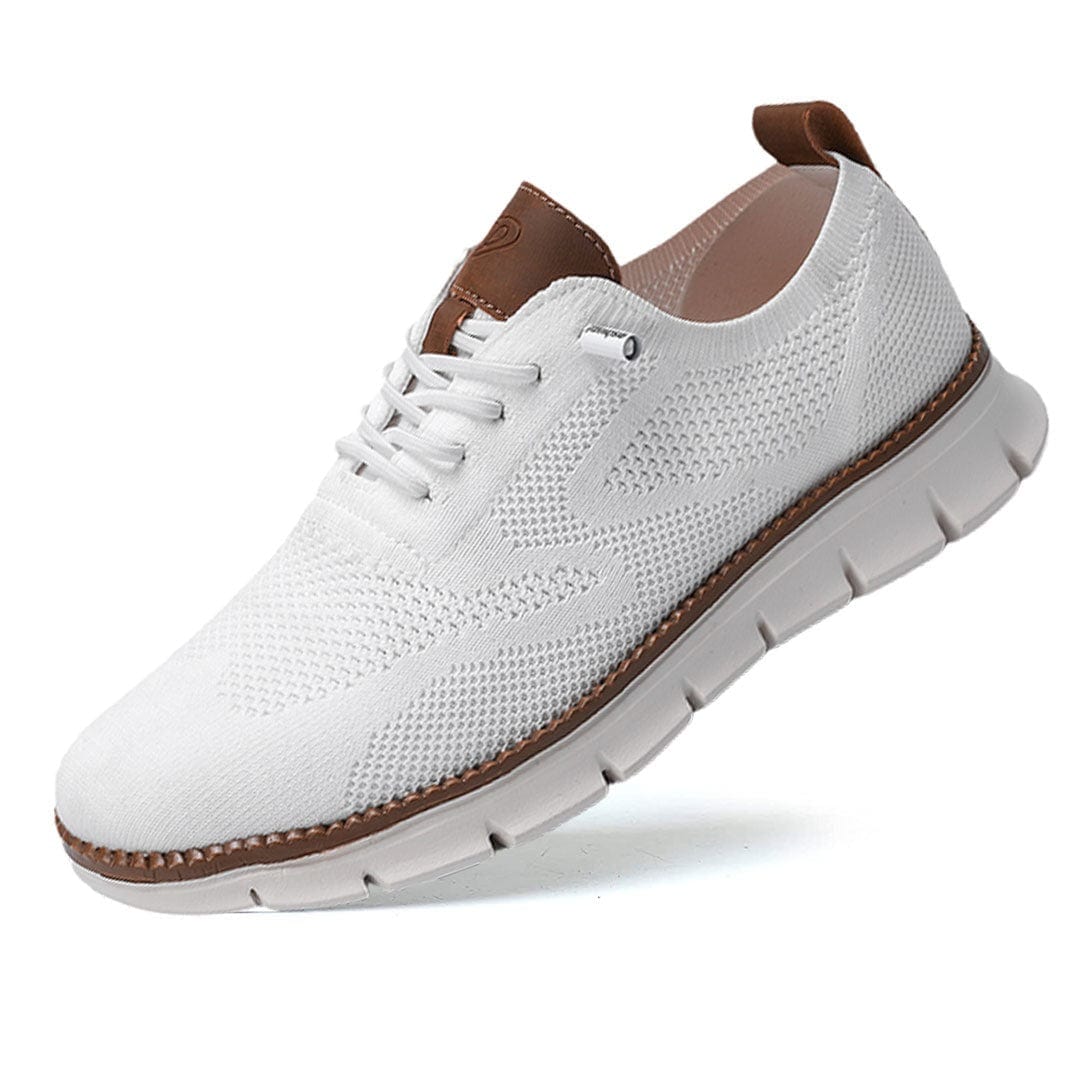 Weiße Dominic Herren Freizeitschuhe, atmungsaktiv und leicht, perfekt für warme Tage.