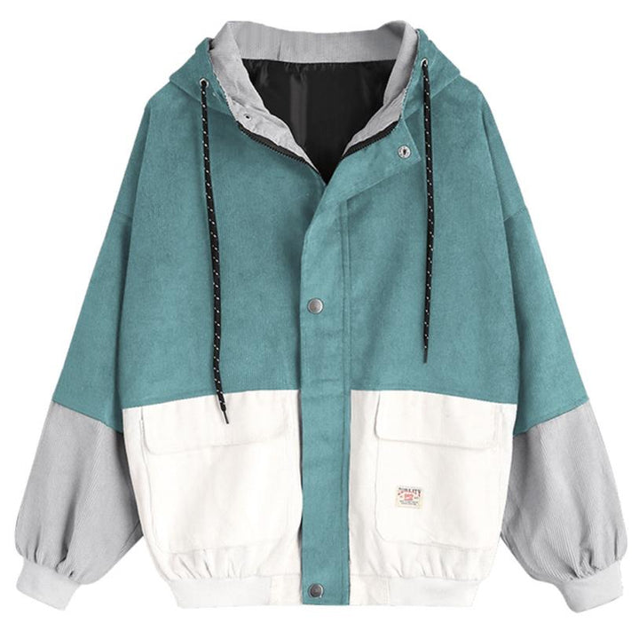 Moderne Damen Blouson-Übergangsjacke mit Kapuze. Bequeme Freizeitjacke für Frauen, ideal für kühle Tage.