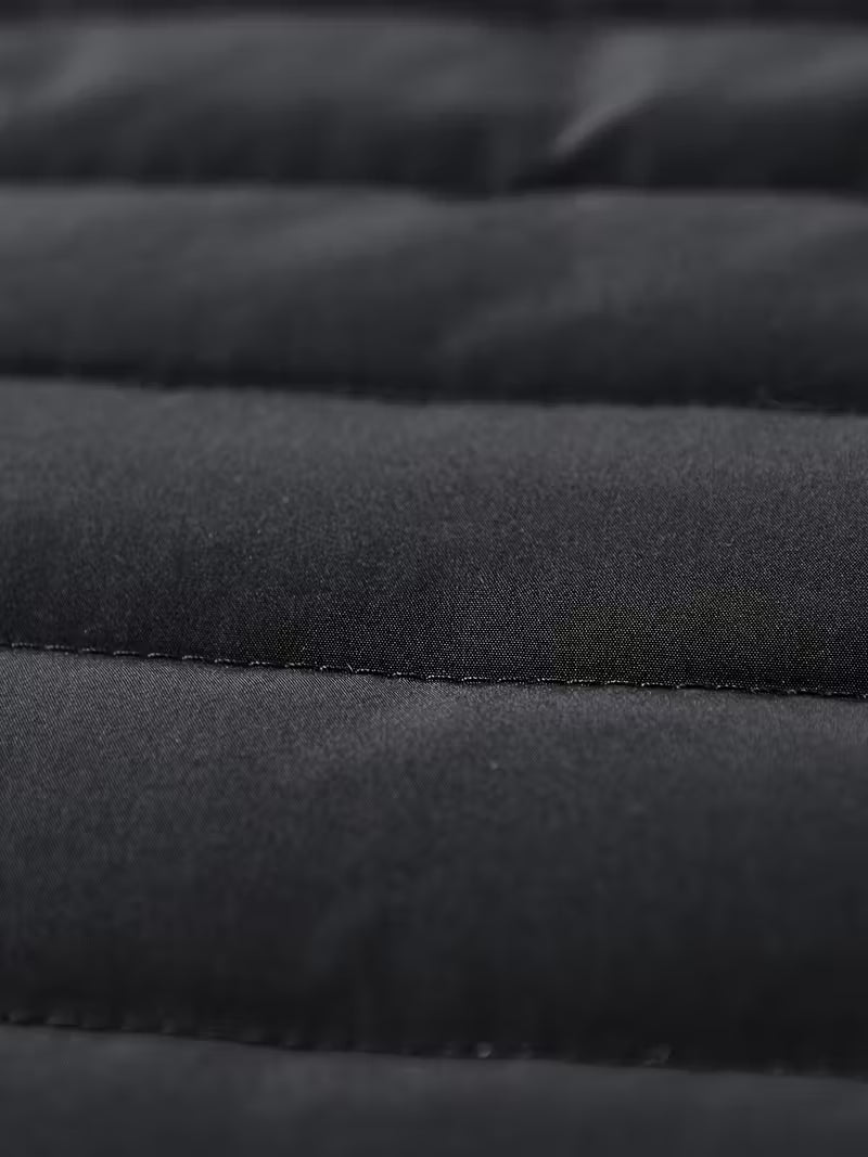 Leichte Herren Übergangsjacke, winddichte Steppjacke schwarz, mit Stehkragen für maximalen Komfort.