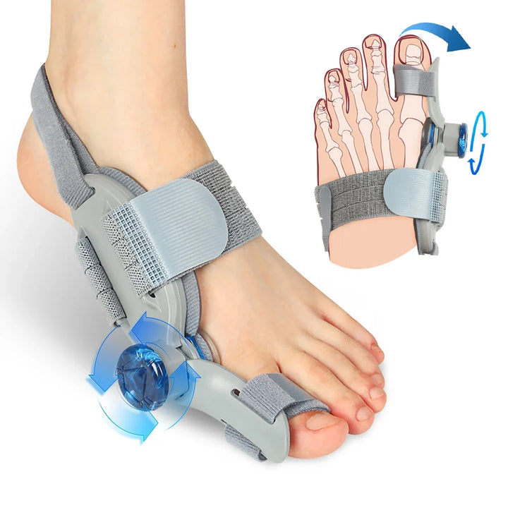 Anpassbare Hallux Valgus Schiene zur Zehenkorrektur. Bietet Ballenentlastung und verstellbaren Tragekomfort.