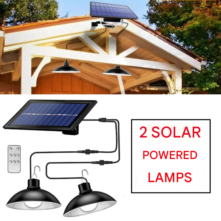 TwinRay Solar-LED-Lampe, drahtlos, wetterfest, energieeffizient, mit Fernbedienung für Garten & Balkon.