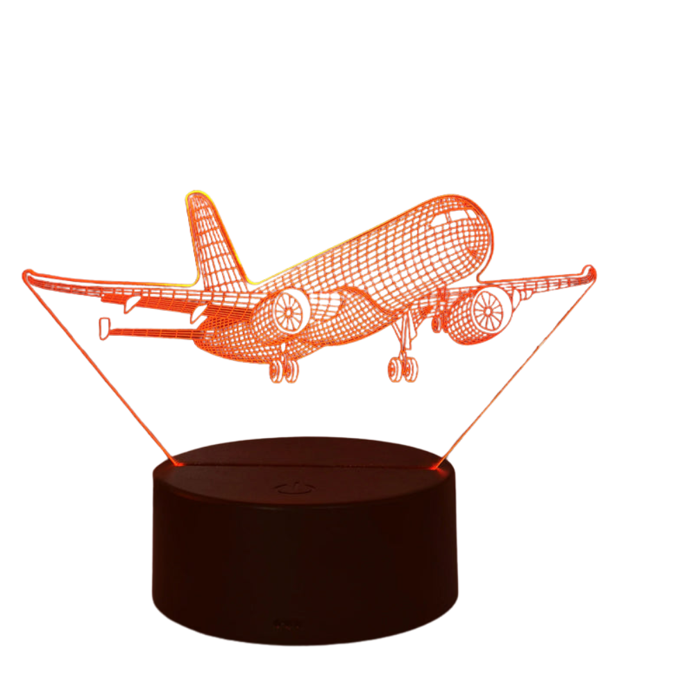 Faszinierendes 3D LED Nachtlicht Flugzeugmodell, ideal als Stimmungslicht und Dekoration im Kinderzimmer.