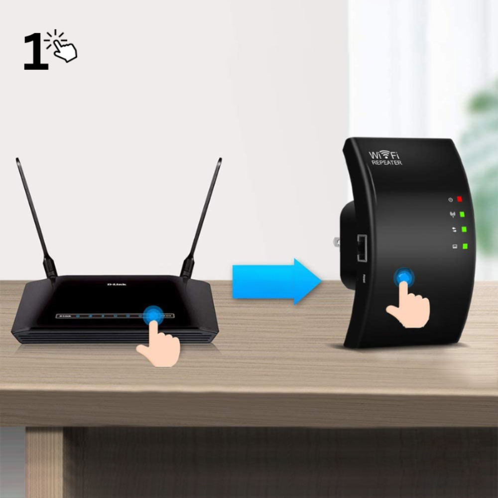 Universeller WLAN-Extender NetBlaze zur Reichweiten-Erhöhung & zuverlässigen kabellosen Internet-Verbindung.