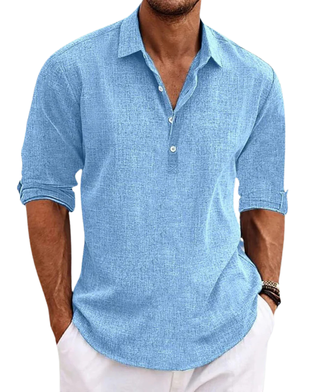 Modernes Herren Businesshemd mit Langarm und stilvollem Kragen. Perfekt für den smarten Casual-Look.