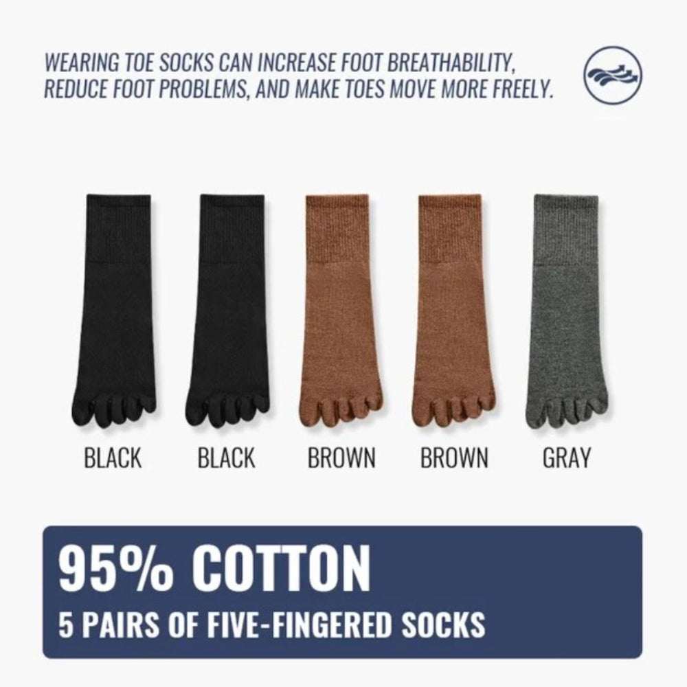 Komfortable Unisex Fünffinger Zehensocken, atmungsaktiv für langanhaltende Frische bei Sport & Alltag.