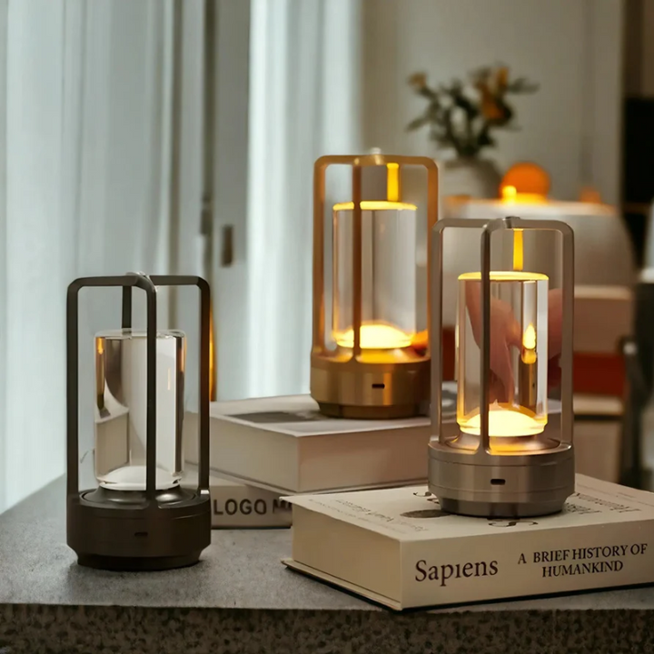 Moderne kabellose LED-Tischlampe, dimmbar & wiederaufladbar. Skandinavische Dekolampe für stilvolle Innenbeleuchtung.