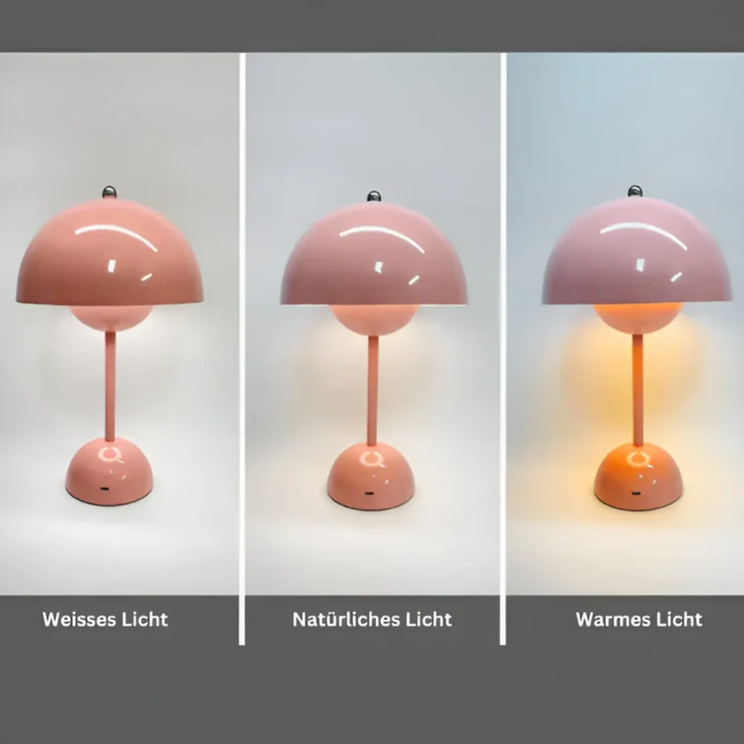 Moderne skandinavische Touchlampe mit dimmbarer LED Technik, perfekt für gemütliche Innenbeleuchtung.