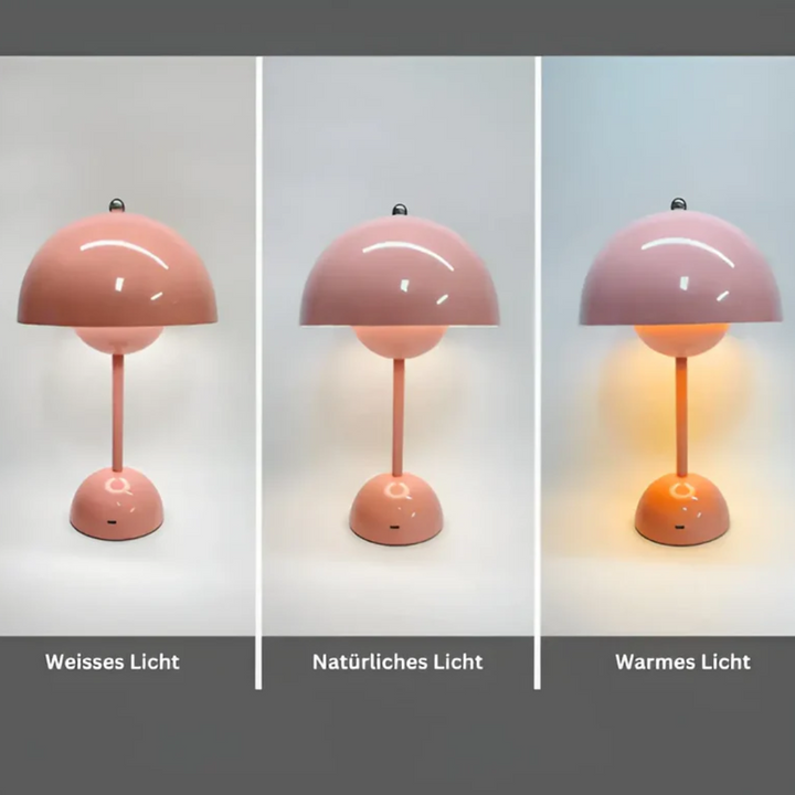 Moderne skandinavische Touchlampe mit dimmbarer LED Technik, perfekt für gemütliche Innenbeleuchtung.