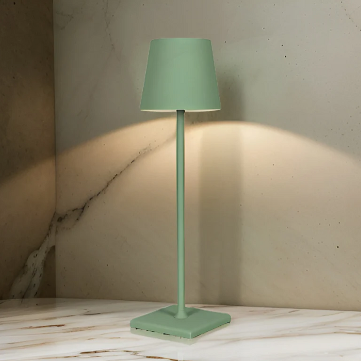 Moderne multifunktionale LED Tischlampe, kabellos & wiederaufladbar. Touch-Steuerung für flexibles Ambiente.