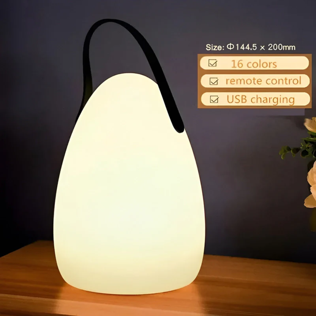 Sanftes LED Stimmungslicht: eine kabellose Tischlampe für entspannte Abende drinnen & draußen.