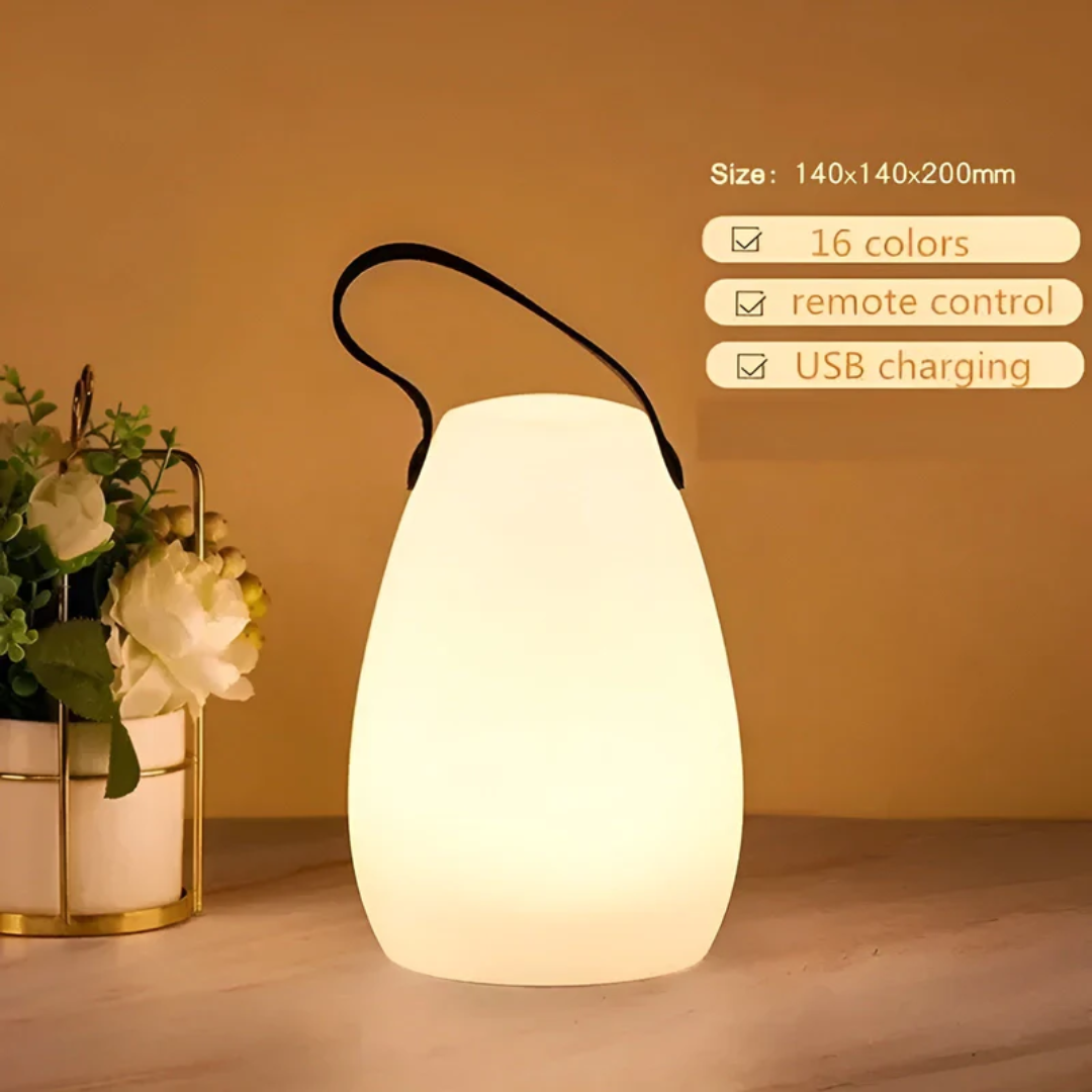 Stilvolle LED Tischlampe mit kabelloser Funktion für warmes, dekoratives Ambiente.