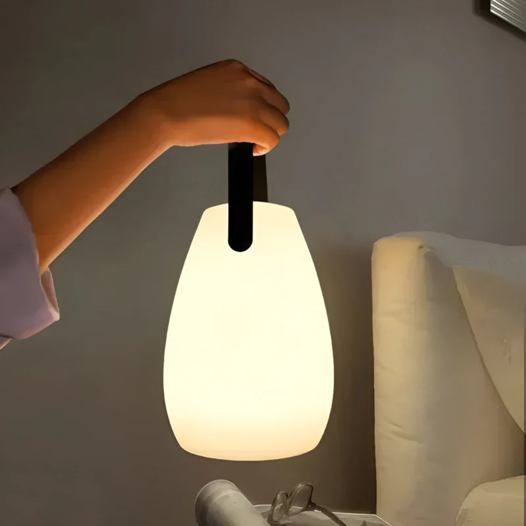 Dekorative kabellose LED Tischlampe als stilvolles Stimmungslicht für Wohnzimmer & Schlafzimmer.
