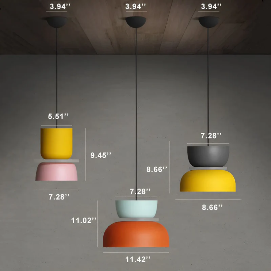 Dekorativ bunte Macaron Hängelampe, LED Pendelleuchte, moderne Wohnzimmerlampe.