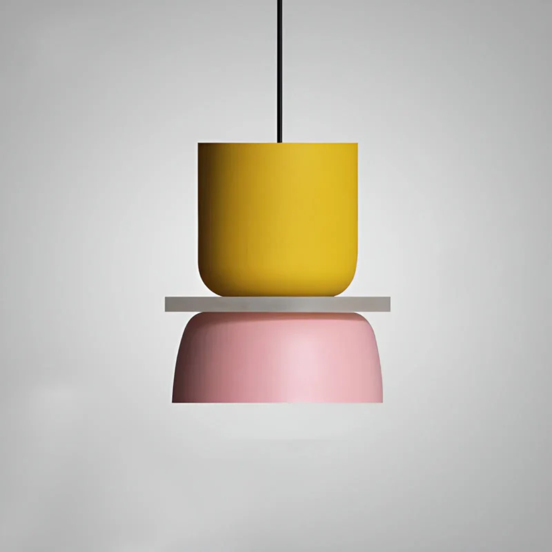 Moderne Hängelampe, bunte Macaron LED Pendelleuchte, stylische Innenbeleuchtung für Zuhause.
