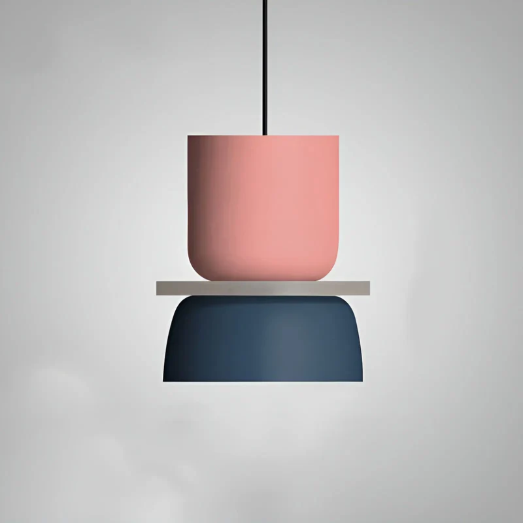 Bunte Macaron LED Pendelleuchte, modernes Design für Wohnzimmer. Energieeffiziente Hängelampe.