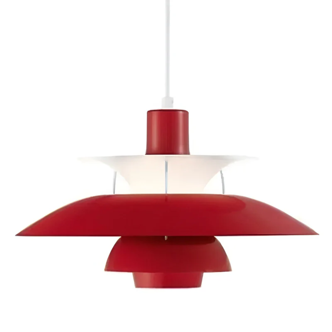 Attraktive bunte LED Hängelampe, energieeffizient, beleuchtet modern und farbenfroh.