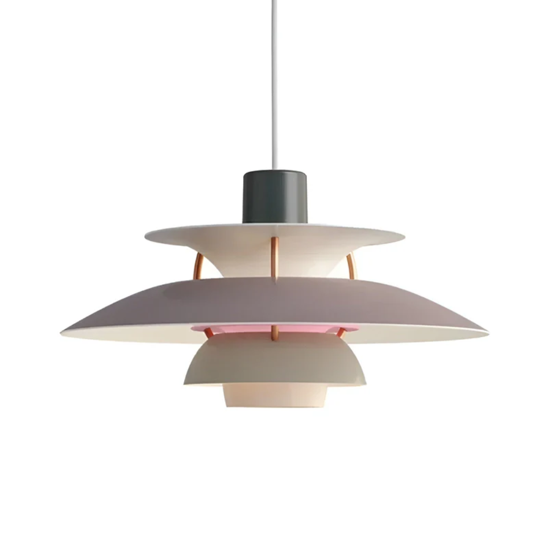 Elegante bunte LED Pendellampe, moderne Beleuchtung für stilvolle Dekoration.