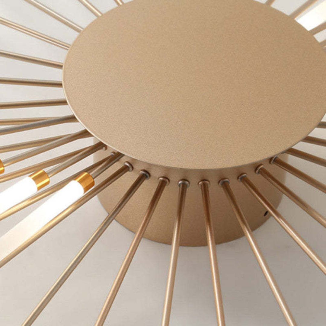 Energieeffiziente schwarze LED-Deckenleuchte. Moderne Lampe für Wohnzimmer & Innenbeleuchtung.