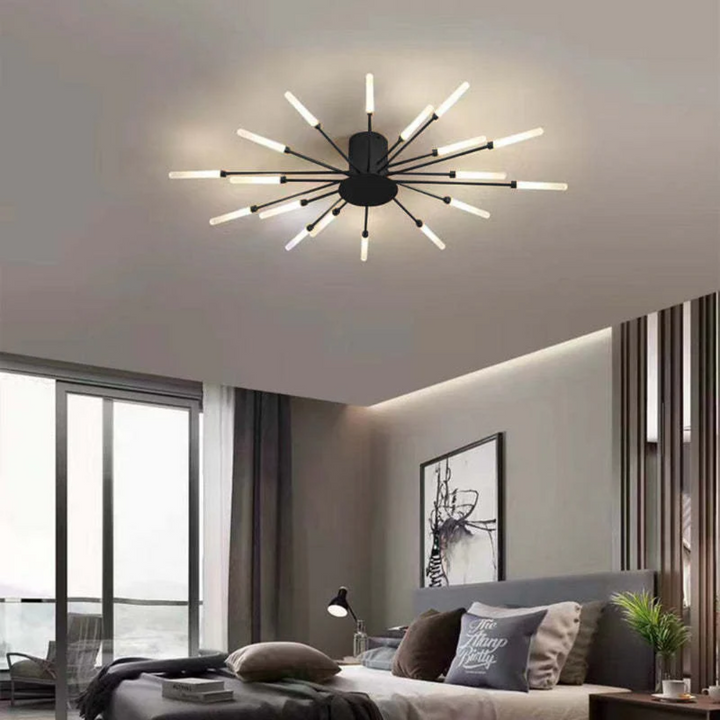 Dimmbare goldene LED-Deckenleuchte LumenMax. Elegante und energieeffiziente Raumbeleuchtung.