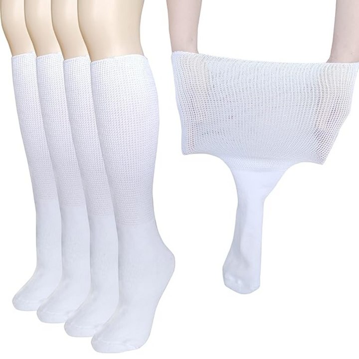 Unisex extra breite Lymphödem- & Diabetiker-Socken (2 Paar) für Komfort bei Schwellungen.