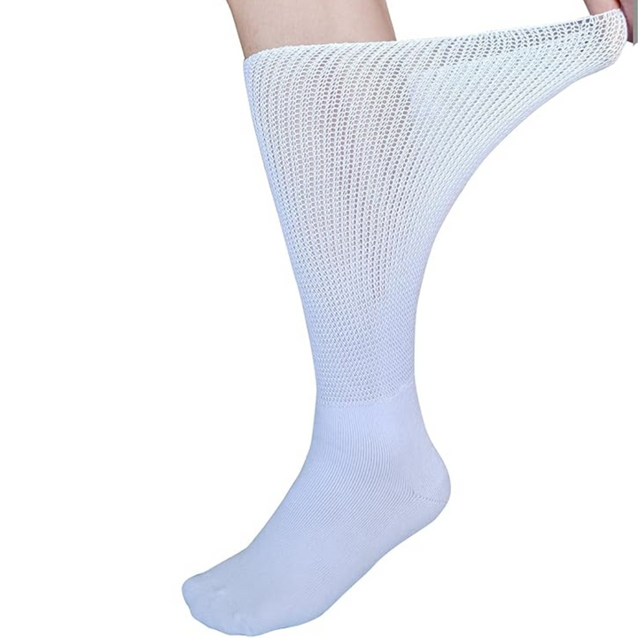 Zwei Paar extra breite Socken für Lymphödem & Diabetiker, bieten sanfte Unterstützung und Komfort, unisex.