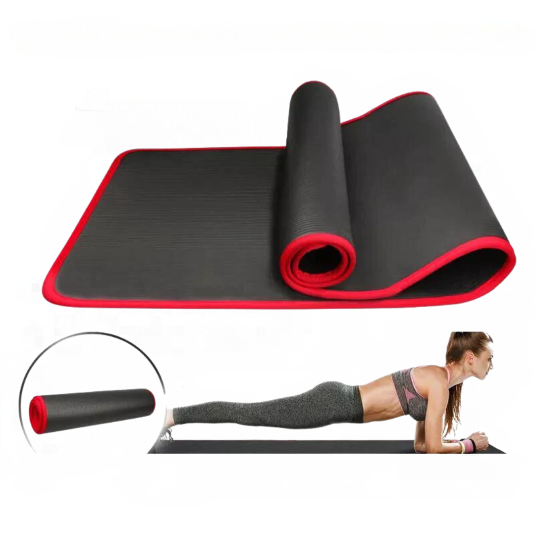 Komfortable, extra dicke Yogamatte FlexiMat; strapazierfähig & rutschfest für sicheres Training.