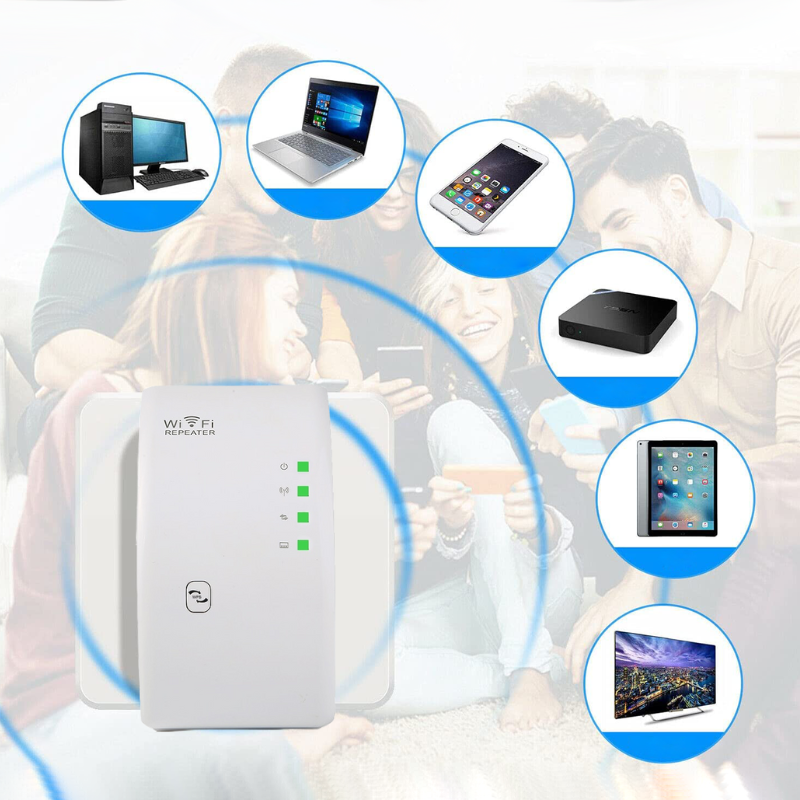 Hochleistungs-WLAN-Repeater NetBlaze für ruckelfreies 4K-Streaming & zuverlässige Smart Home-Steuerung.