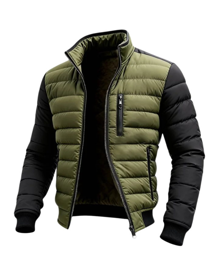 Grüne Herren Übergangsjacke, lässig & stilvoll. Perfekt für Freizeit, Frühling & Herbst.