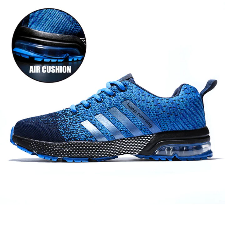 Seitliche Ansicht schwarzer AeroFlex Herren Orthopädischer Sneakers, atmungsaktive Leichtschuhe.