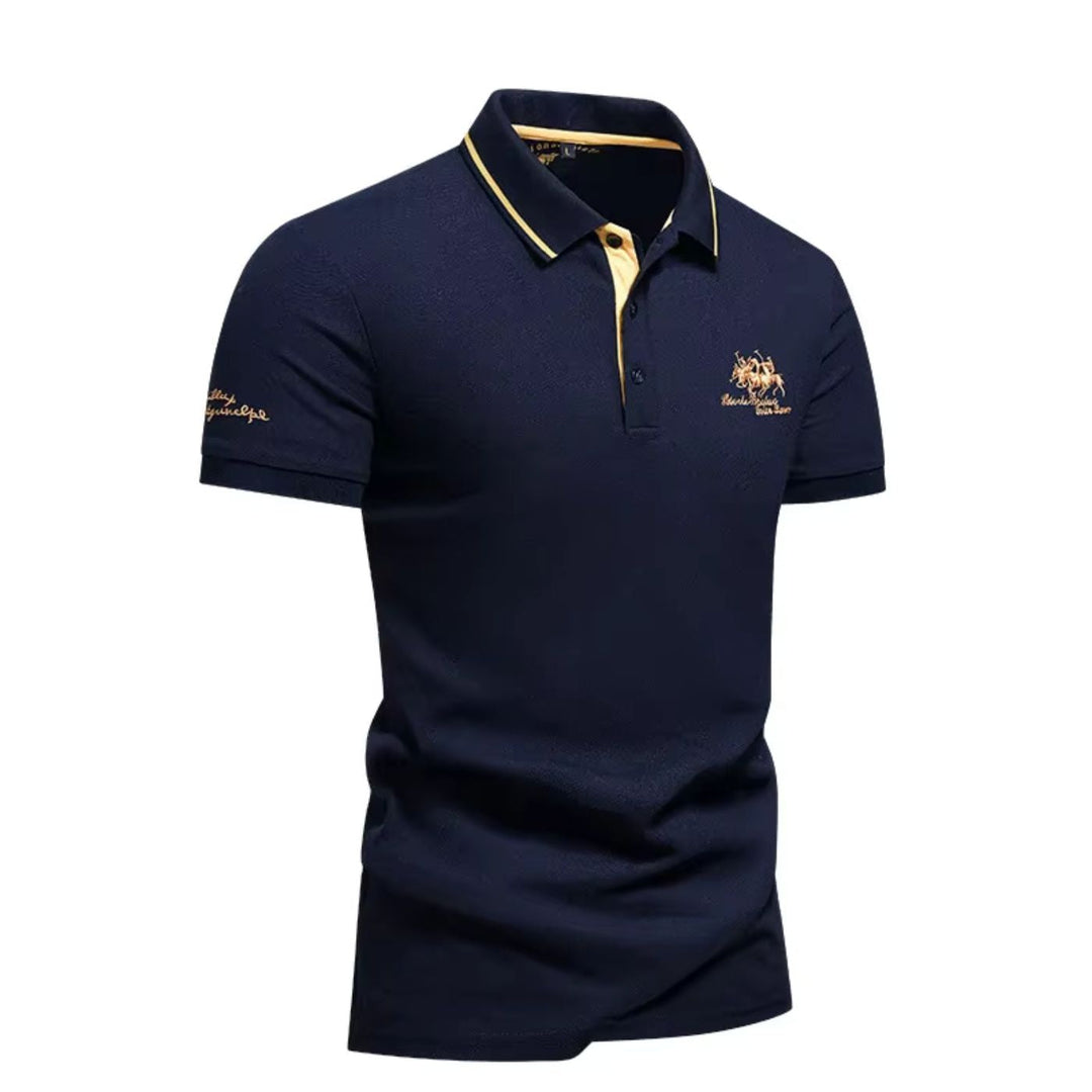 Herren Luxus Kurzarm Polo Shirt in schlichtem Design, ein Must-have für jeden modebewussten Mann.