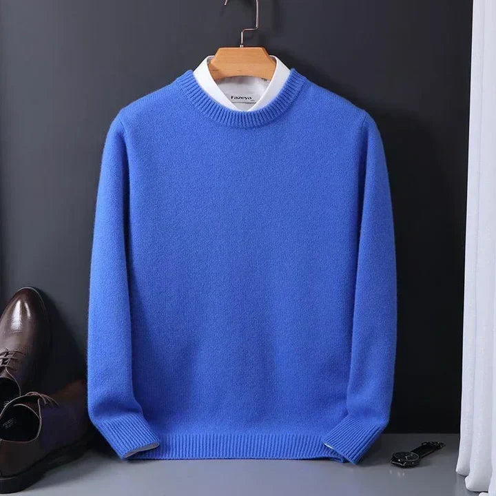 Moderner Herren V-Ausschnitt Pullover, Langarm in Hellblau. Elegant & bequem für Büro, Freizeit und den Alltag.