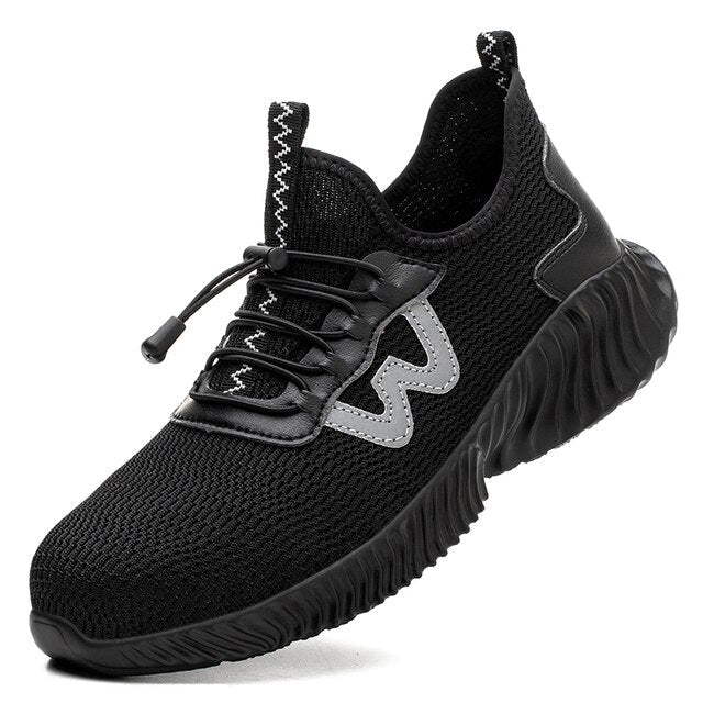 Robuste Herren S3 Schutzschuhe für Handwerk & Baustelle, mit breiter Stahlkappe und rutschfester Sohle.
