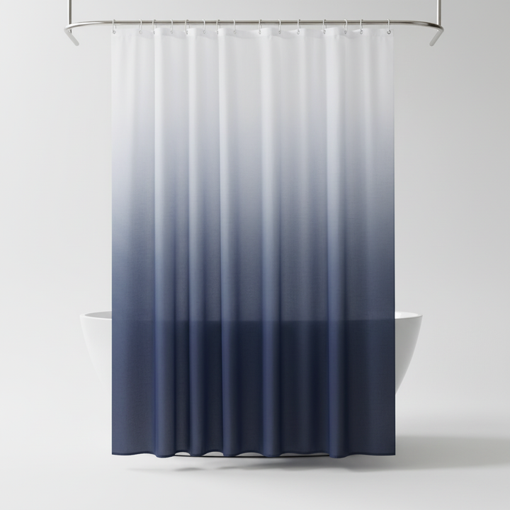 Eleganter Duschvorhang mit Farbverlauf aus verdicktem Polyester, wasserabweisend und pflegeleicht.