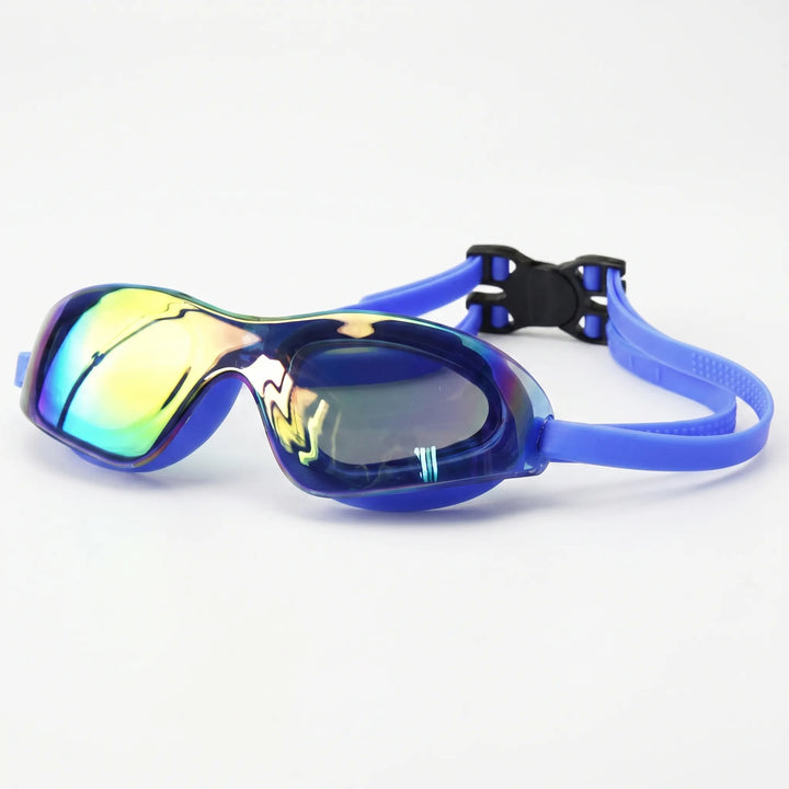 Leichte Unisex Schwimmbrille, verspiegelt, mit weichen Dichtungen für bequemes und langes Schwimmen.