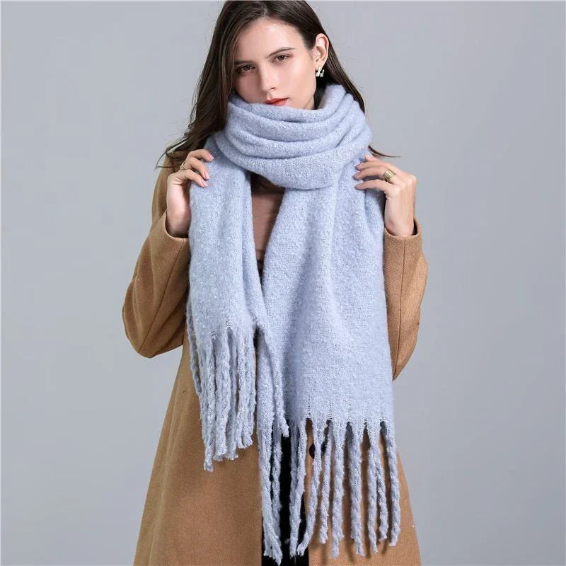 Eleganter Winterschal für Damen, kariert, warm & weich. Ein stilvolles Accessoire mit Quasten für kalte Tage.
