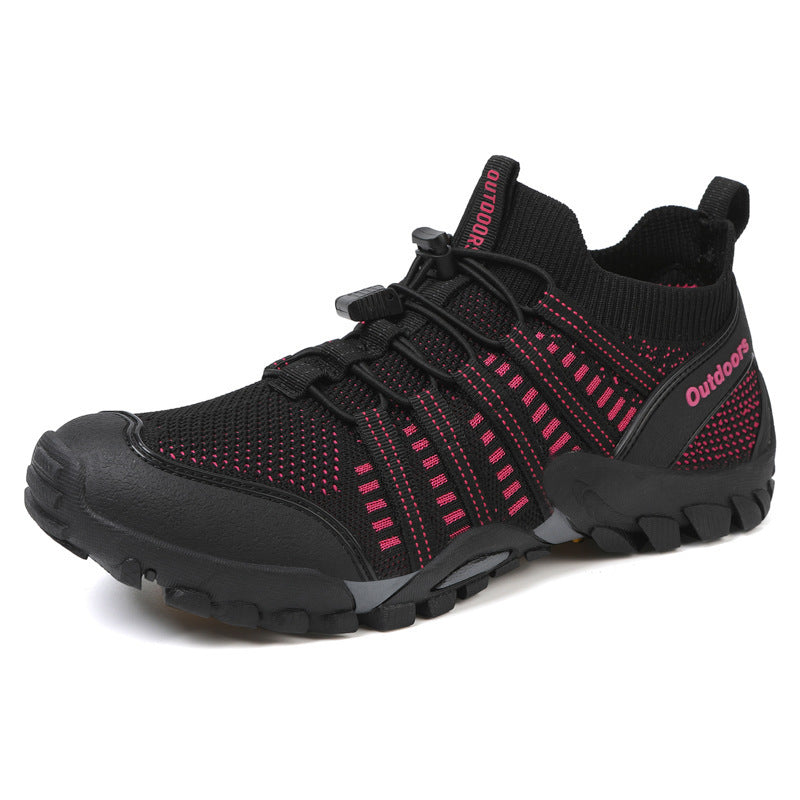 Leichte Damen Sportschuhe für Wanderungen, bequem & robust, mit griffiger Sohle und elastischem Schnürsystem.