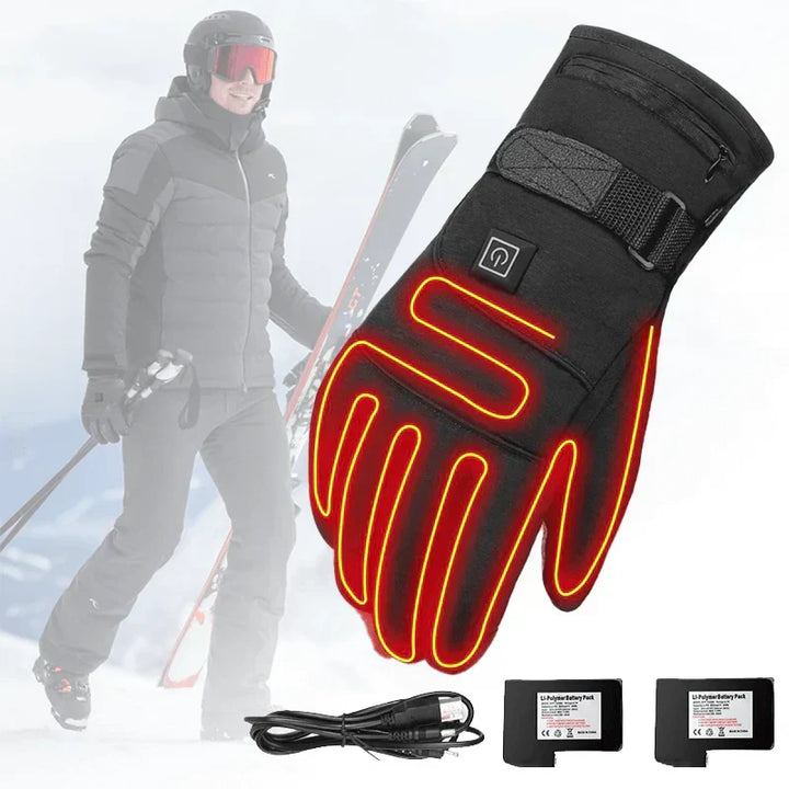 Komfortable beheizbare Winterhandschuhe für warme Hände. Touchscreen-kompatibel, wasserdicht und winddicht für Kälteschutz.