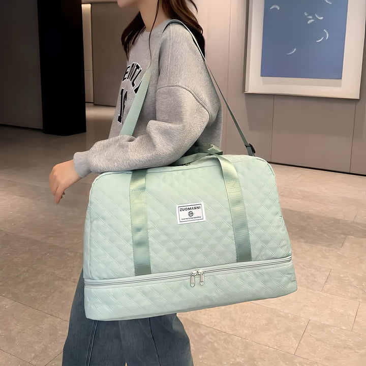 Damen Weekender-Reisetasche, wasserabweisend & elegant, perfekt für Reisen mit maximaler Organisation.