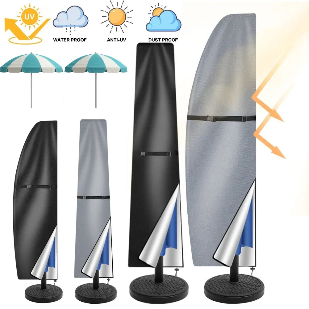 Premium Schutzhülle: Langlebige Abdeckung für Sonnenschirm mit Reißverschluss & Kordelzug, Outdoor.