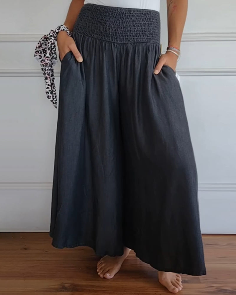 Vielseitige Damen Weite Hose, fließend & lässig, perfekt für den Alltag, Urlaub und sommerliche Freizeit-Looks.