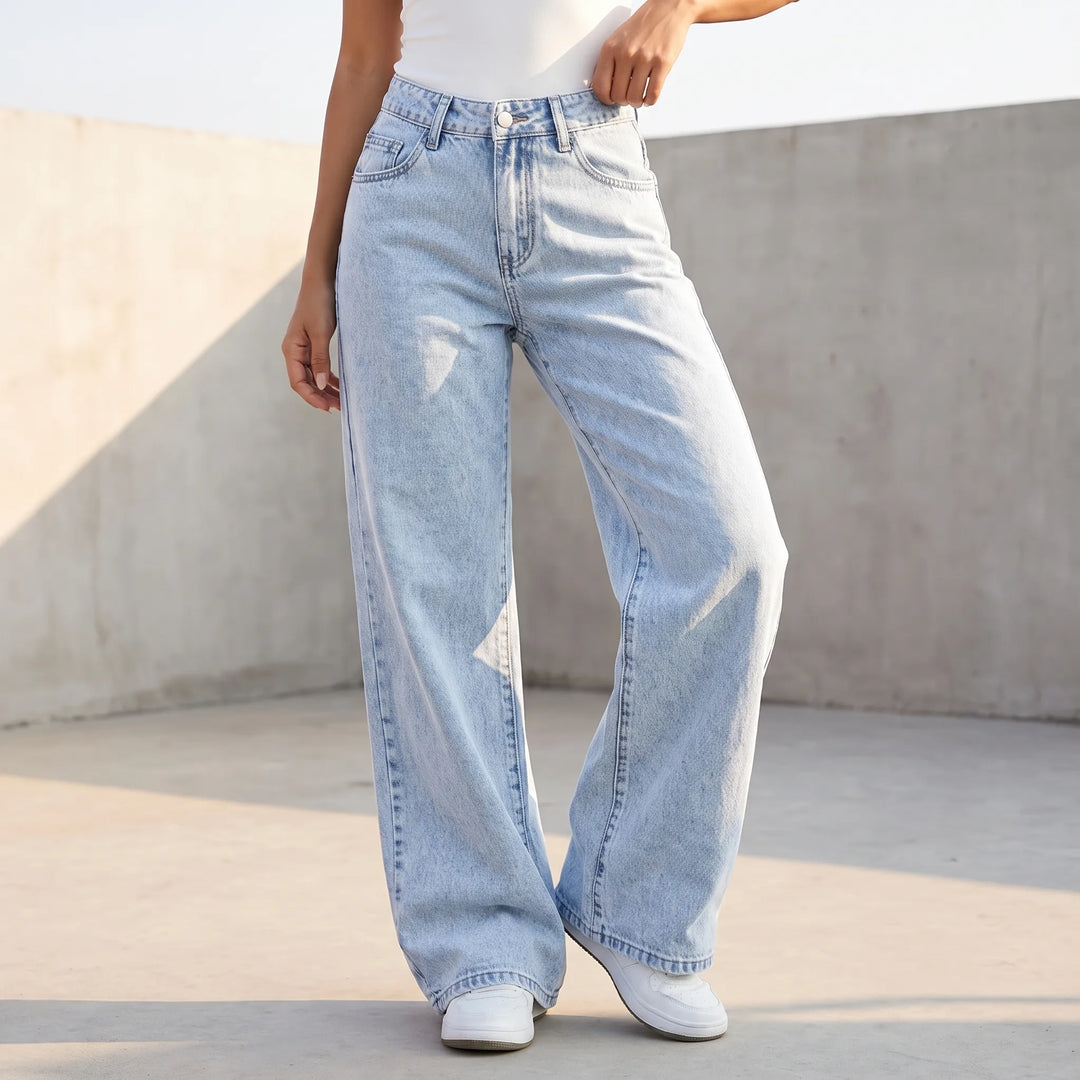 Weite Damen Jeans für Komfort und Stil, perfekt für Freizeit und Alltag.