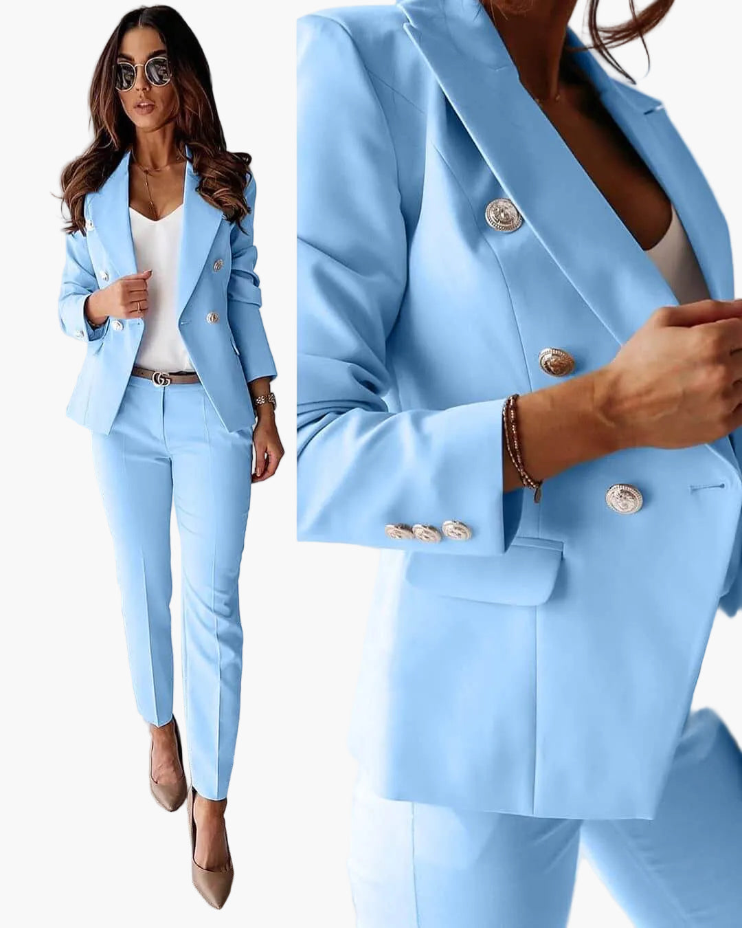 Stilvoller Damen Anzug mit modernem Schnitt. Perfektes Blazer & Hosen Set für einen selbstbewussten Auftritt.
