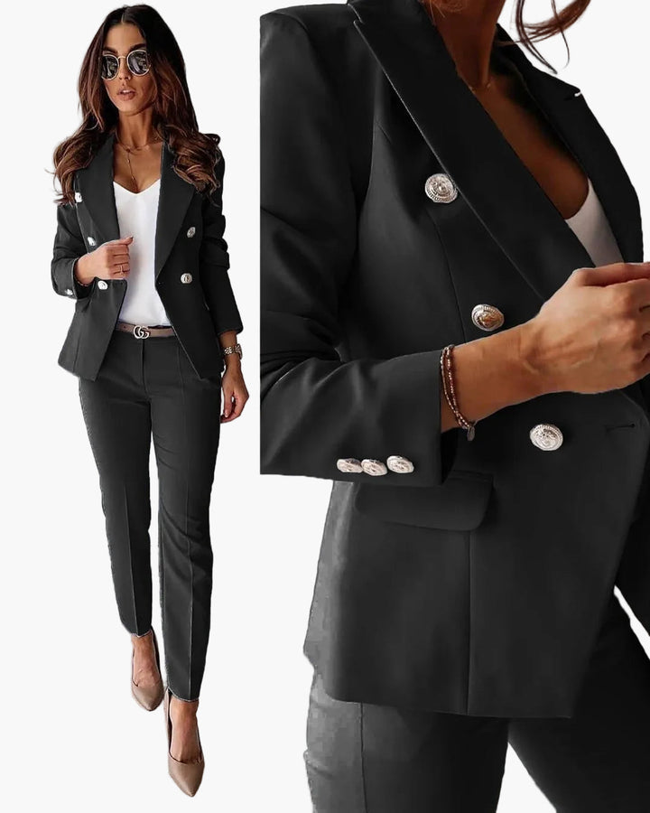 Eleganter Damen Business Anzug Set mit Blazer & Hose. Perfekt für Büro & formelle Anlässe.