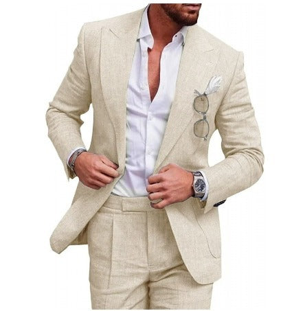 Stilvoller Leinenanzug Felix für Herren. Eleganter Freizeitanzug oder Business-Anzug für moderne Männer.