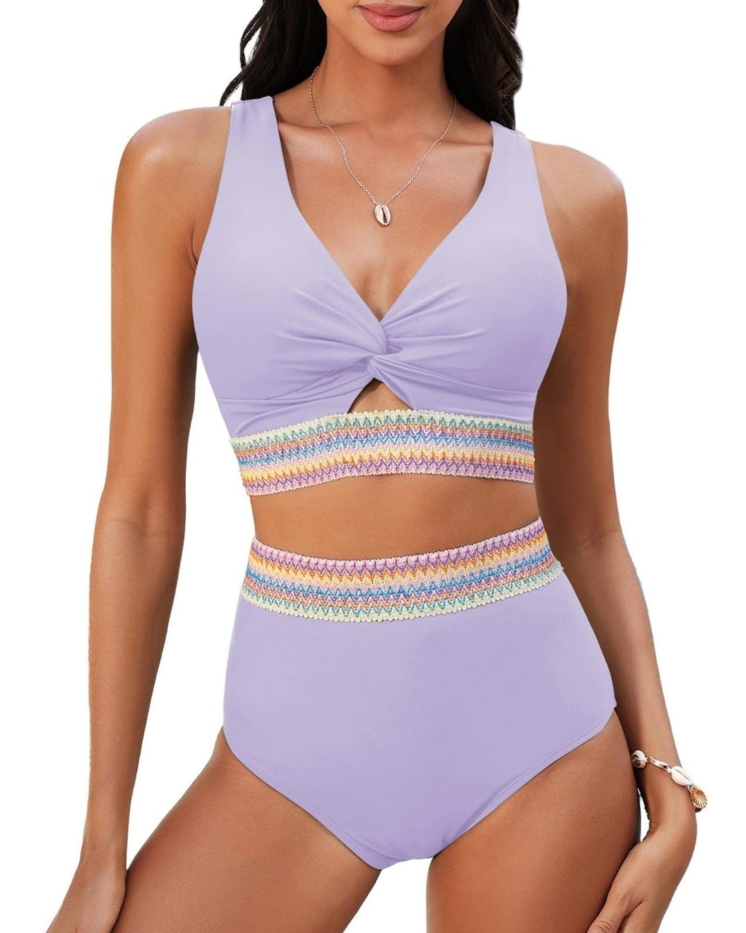 Damen Eleganter Bauchkontrolle Bikini Set, schmeichelnd und stylisch für sommerliche Strand- & Pooltage.