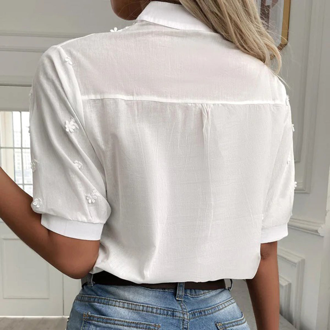 Zeitlose Damen Freizeit Bluse "Serena" in Weiß, locker geschnitten für maximalen Komfort und modischen Stil.