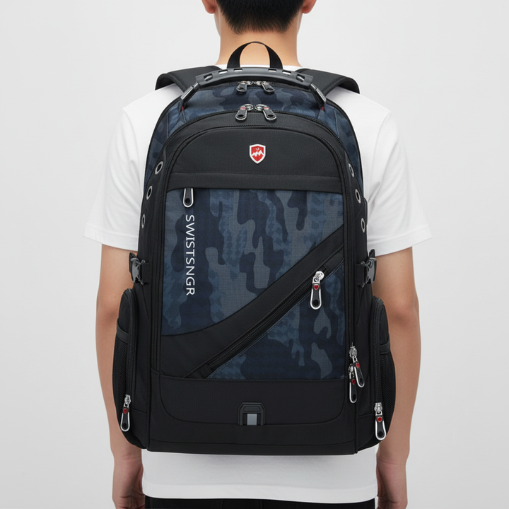AquaGuard Reiserucksack für Damen und Herren, wasserdicht, mit USB-Anschluss, bietet viel Stauraum.