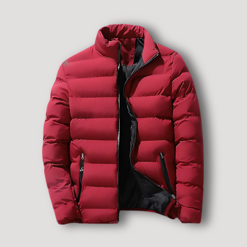 Isolierte Herren Steppjacke für den Winter, bietet optimalen Kälteschutz und Komfort bei Freizeitaktivitäten.