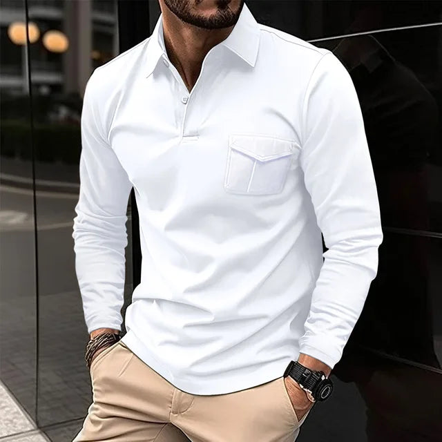 Weißes, klassisches Herren Business-Hemd, Langarm, uni, elegant für Büro und formelle Anlässe.
