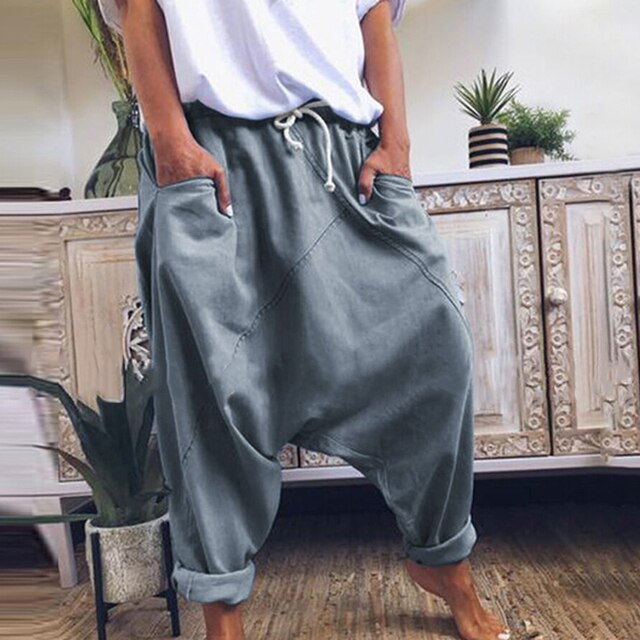 Stilvolle Herren Boho Haremhose Luca mit weitem Bein, modische Baggy Hose für lässige Herrenmode.